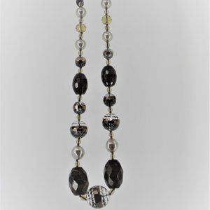 Collier Long Talbots - Ruban Tissé Lucite Doré, Multi Brins Cascade, 36 Pouces